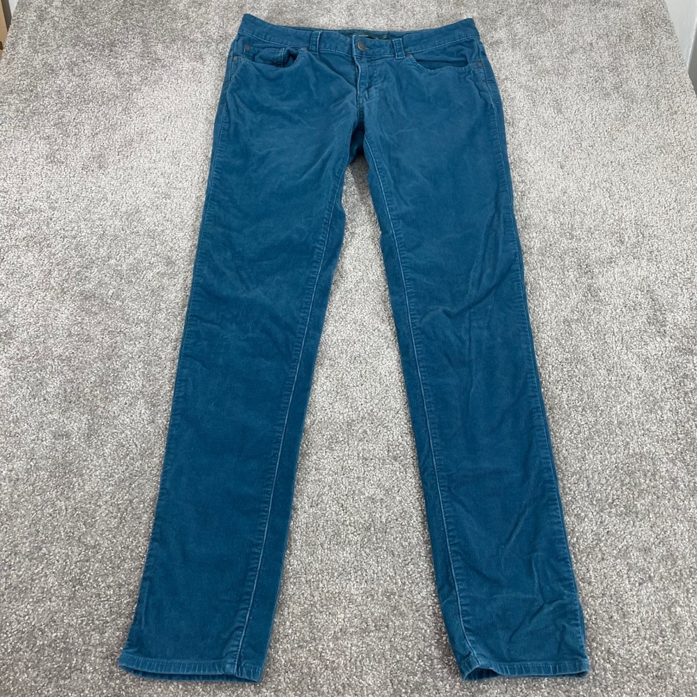 Prana Corduroy Pants Womens 10 Teal Blue Straight Tapered - Picture 3 of 12